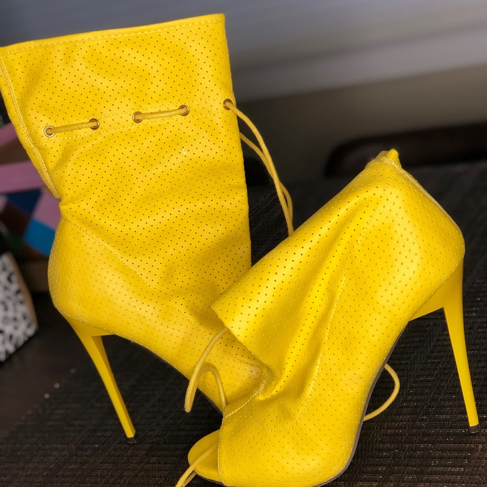 Yellow booties